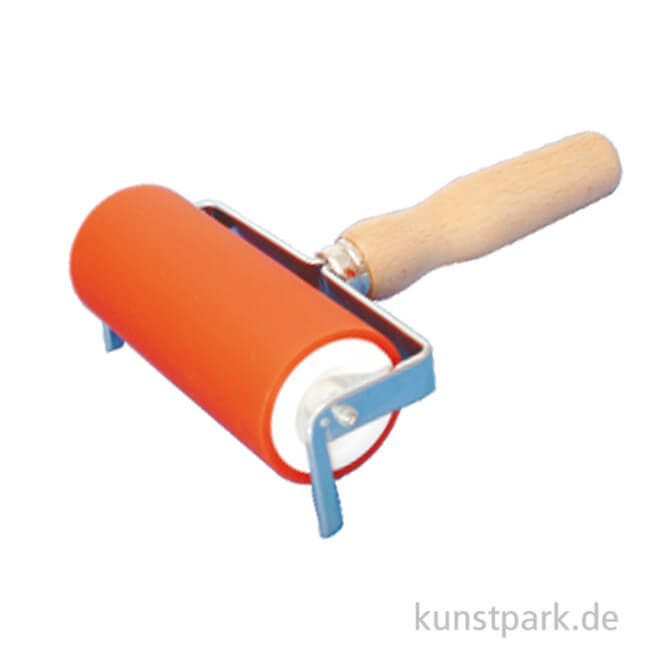 Artikelbild 1 des Artikels “Linol-Farbwalze - Flachstahlbügel, Holzgriff 120 mm“