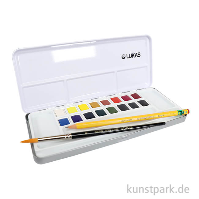 Artikelbild 1 des Artikels “Lukas Aquarell Studio-Set 16 halbe Näpfchen und Zubehör “