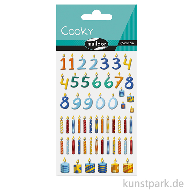 Artikelbild 1 des Artikels “Maildor Cooky Sticker - Zahlen & Party Kerzen “