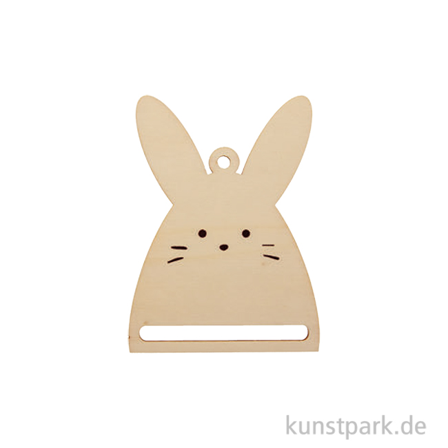 Artikelbild 1 des Artikels “Makramee-Anhänger, Holz, Natur, Hase, 8,7 x 6,5 x 0,4 cm “