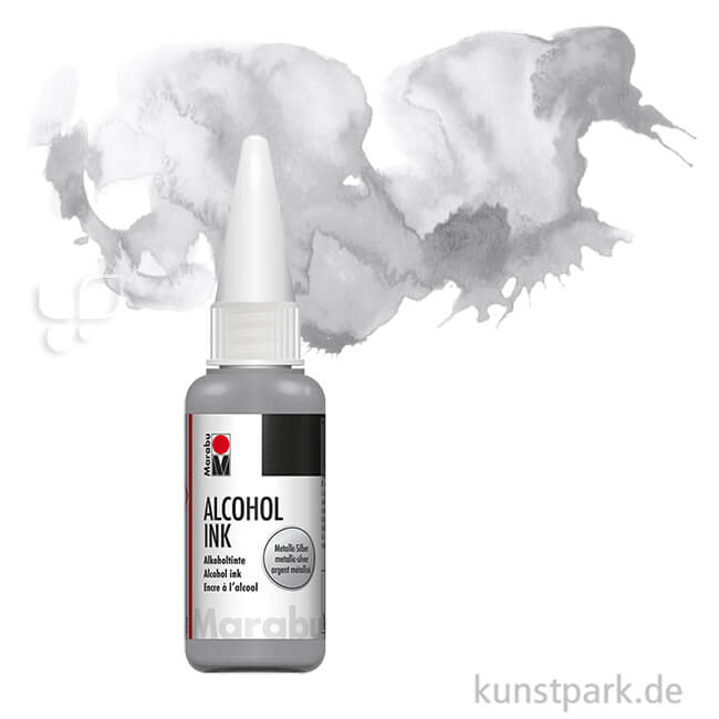 Artikelbild 1 des Artikels “Marabu Alcohol Ink - Alkoholtinte, 20 ml Einzelfarbe | Metallic-Silber“