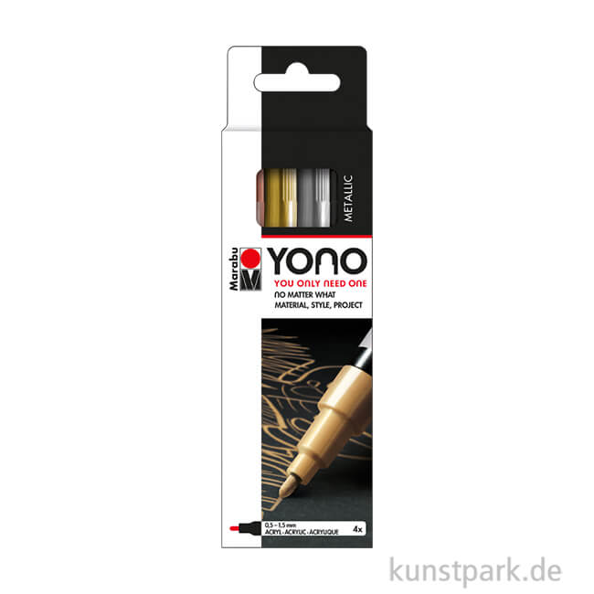 Artikelbild 1 des Artikels “Marabu YONO Marker Set - 4 Metallicfarben, 0,5-1,5 mm “