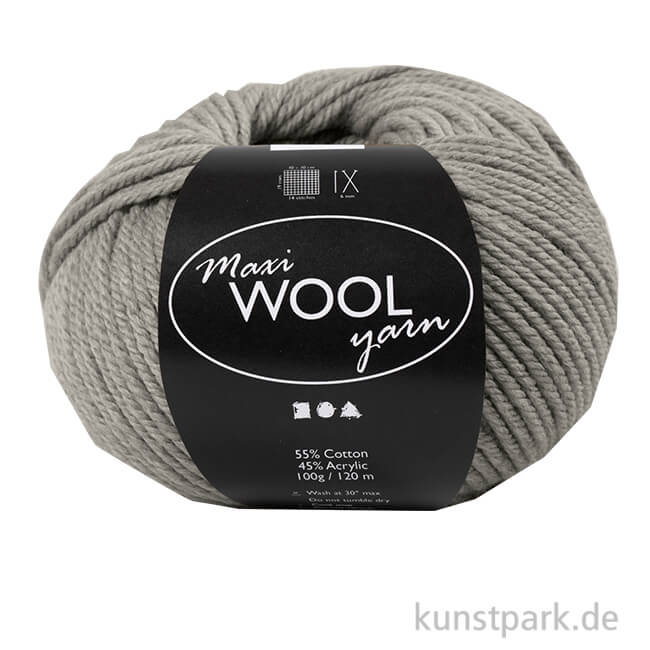 Artikelbild 1 des Artikels “Maxi Wollgarn 100 g 125 m | Grau Melange“