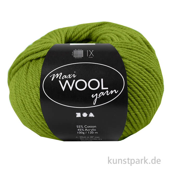 Artikelbild 1 des Artikels “Maxi Wollgarn 100 g 125 m | Olivgrün“