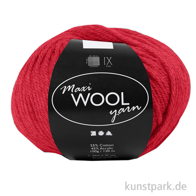 Artikelbild 1 des Artikels “Maxi Wollgarn 100 g 125 m | Rot“