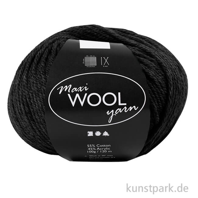 Artikelbild 1 des Artikels “Maxi Wollgarn 100 g 125 m | Schwarz“