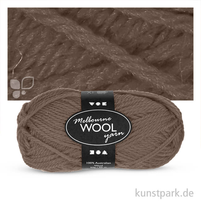 Artikelbild 1 des Artikels “Melbourne Wolle - 50 g 92 m | Grau braun“