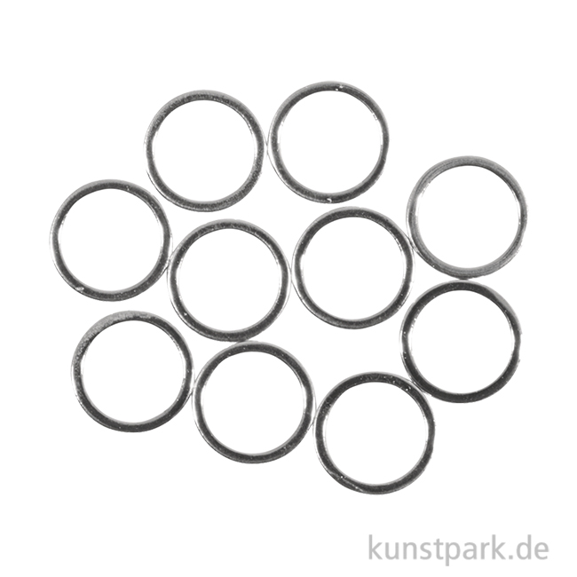 Artikelbild 1 des Artikels “Metall Flachringe für Schmuck, 10 mm, Silber, 10 Stück “