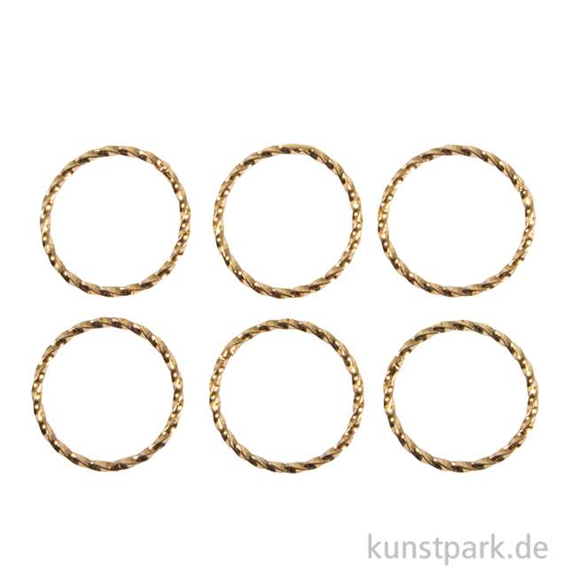 Artikelbild 1 des Artikels “Metall Ring gedreht für Schmuck, 20 mm, Gold, 6 Stück “