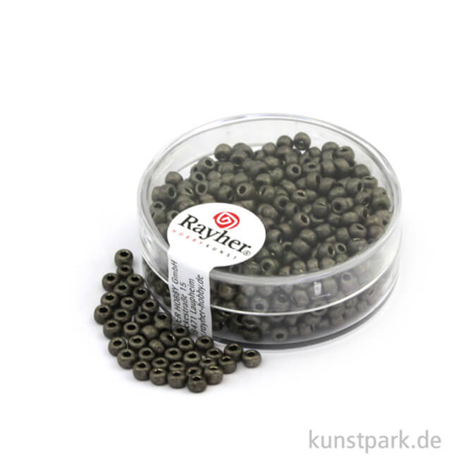 Artikelbild 1 des Artikels “Metallic-Rocailles matt - 2,6 mm - 17 g Dose | Anthrazit“