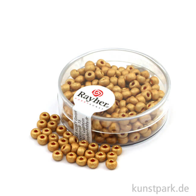 Artikelbild 1 des Artikels “Metallic-Rocailles matt - 4 mm - 17 g Dose | Goldgelb“