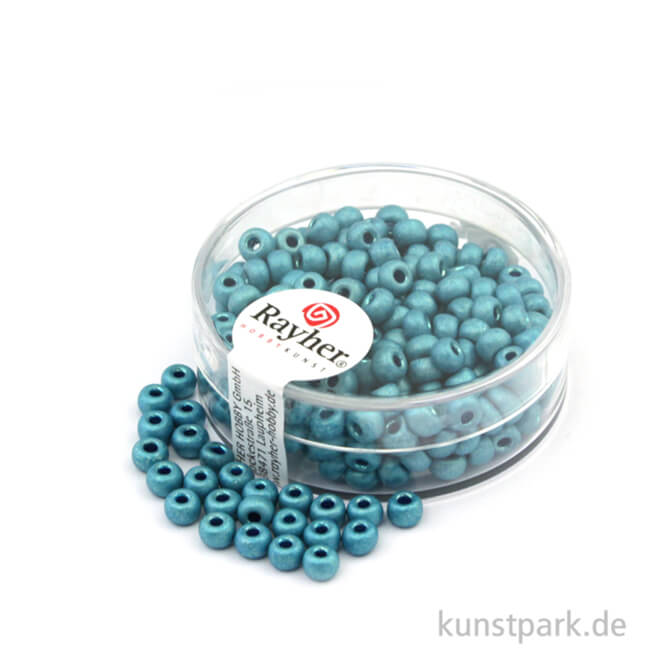 Artikelbild 1 des Artikels “Metallic-Rocailles matt - 4 mm - 17 g Dose | Türkis“