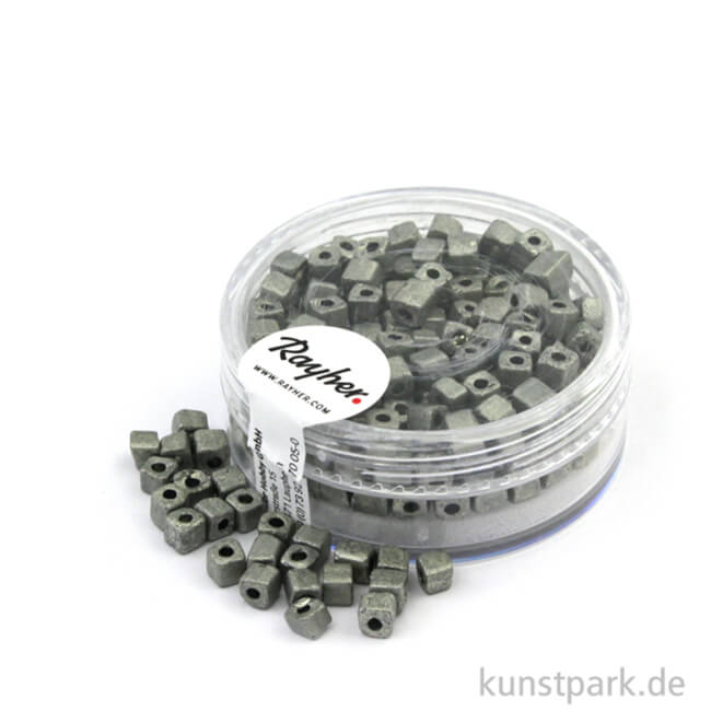 Artikelbild 1 des Artikels “Metallic-Würfel matt - 3,4 mm - 15 g Dose | Brillant Silber“