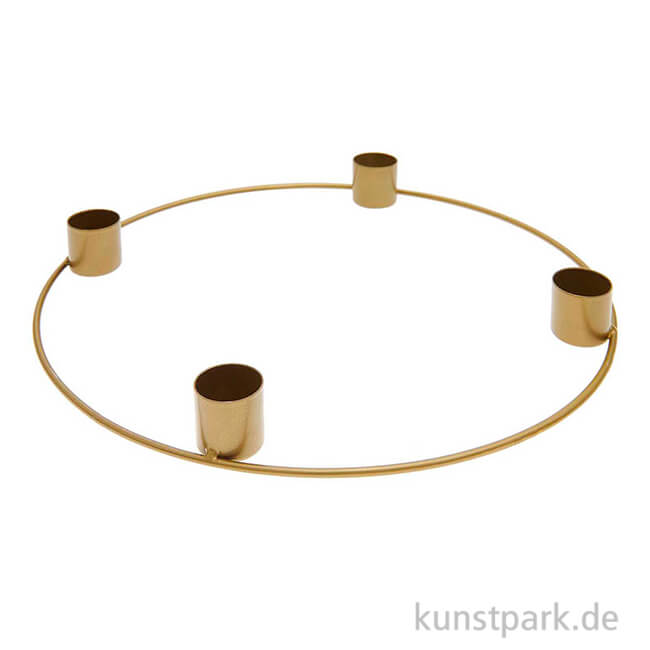 Artikelbild 1 des Artikels “Metallring Adventskranz mit Kerzenhaltern, Matt Gold, 25 cm “