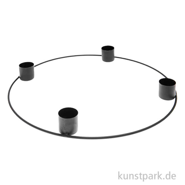 Artikelbild 1 des Artikels “Metallring Adventskranz mit Kerzenhaltern, Matt Schwarz, 25 cm “