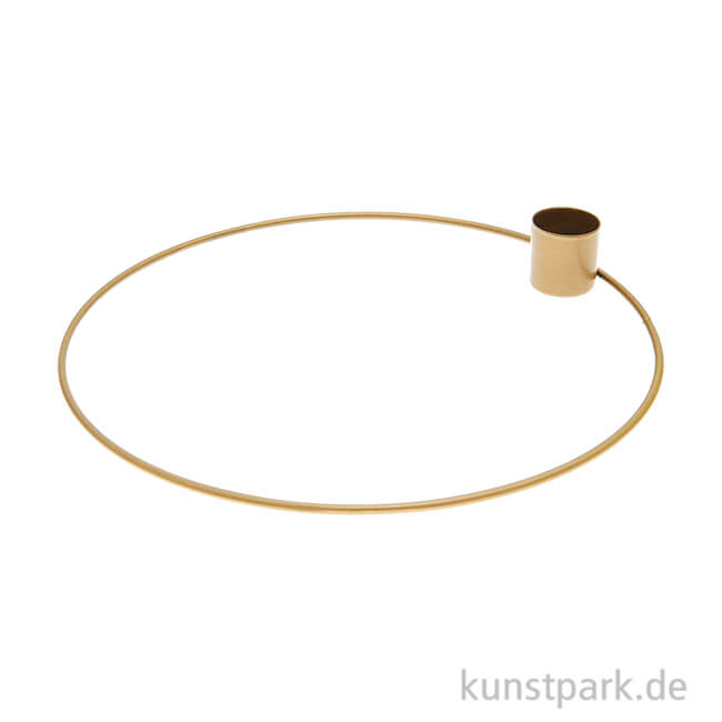 Artikelbild 1 des Artikels “Metallring mit Kerzenhalter, Matt Gold, 20 cm “