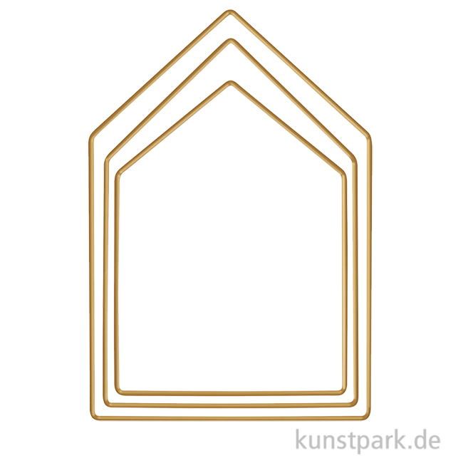 Artikelbild 1 des Artikels “Metallringe Häuser, Gold, je 1 x 19 cm + 23 cm + 27,5 cm, 3 Stück “