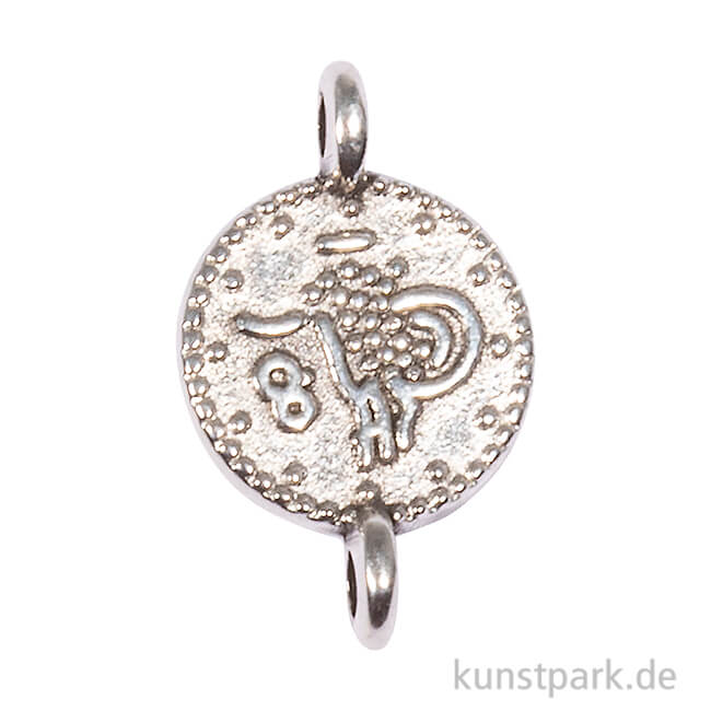 Artikelbild 1 des Artikels “Mini-Anhänger Metall - silberne Münze mit 2 Ösen, 4 Stück “