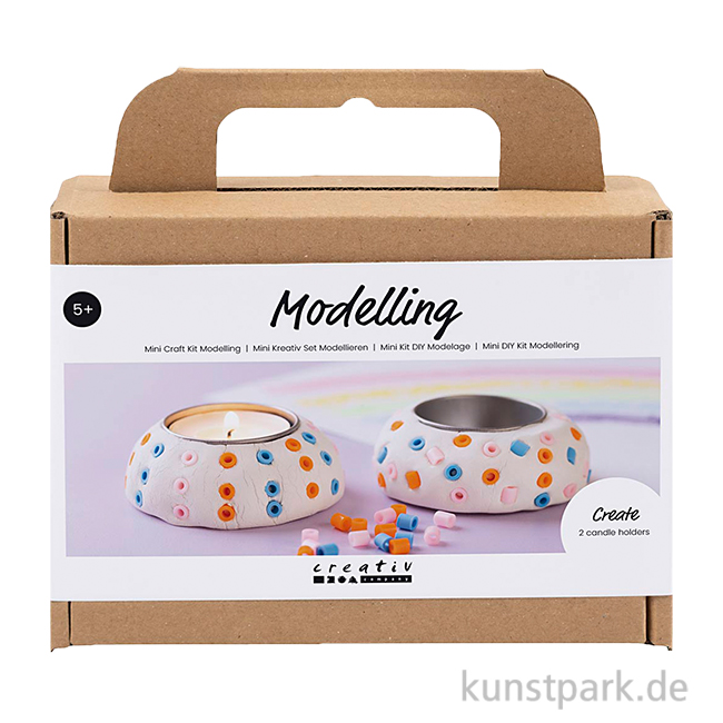 Artikelbild 1 des Artikels “Mini Bastelset - Kerzenhalter Modellieren, Weiß “