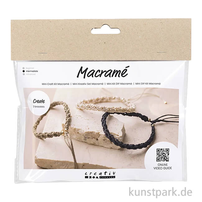 Artikelbild 1 des Artikels “Mini Bastelset Makramee - Armbänder, Schwarz, Olivbraun, Beige “