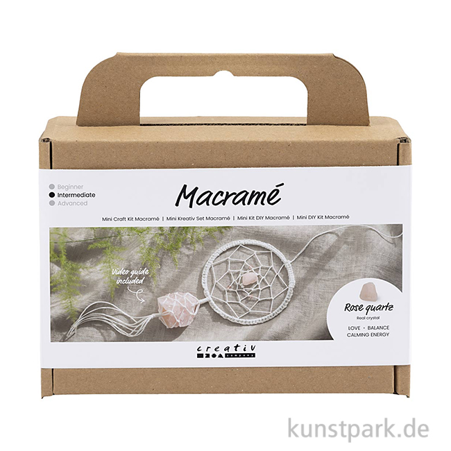 Artikelbild 1 des Artikels “Mini Bastelset Makramee - Traumfänger mit Rosenquarz “