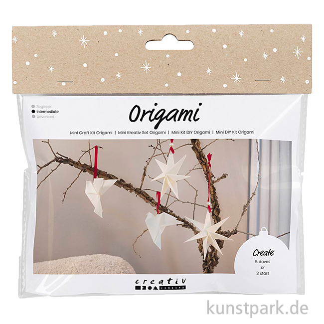 Artikelbild 1 des Artikels “Mini Bastelset - Origami Baumschmuck, Rot, Weiß “