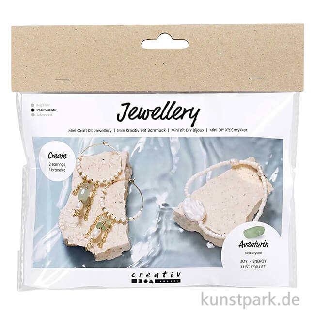 Artikelbild 1 des Artikels “Mini Bastelset Schmuck, Armband + Ohrringe mit Aventurin-Quarz “