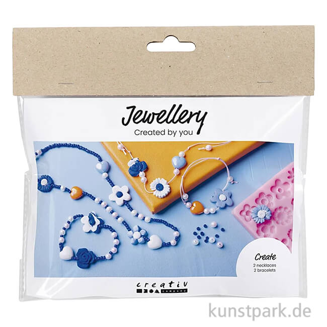 Artikelbild 1 des Artikels “Mini Bastelset Schmuck, Blumen, Blau, Weiß “