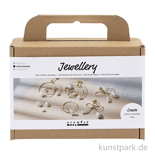 Artikelbild 1 des Artikels “Mini Bastelset Schmuck, Drahtohrringe mit Wachsperlen, Vergoldet “