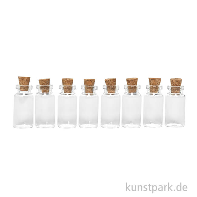 Artikelbild 1 des Artikels “Mini Glasröhrchen mit Kork, 10 x 30 mm, 8 Stück “