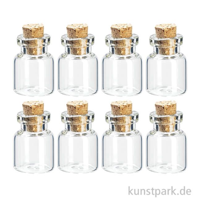 Artikelbild 1 des Artikels “Mini Glasröhrchen mit Kork, 16 x 22 mm, 8 Stück “