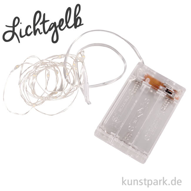 Artikelbild 1 des Artikels “Mini LED-Lichterkette mit 20 Lampen und Timer - Lichtgelb “