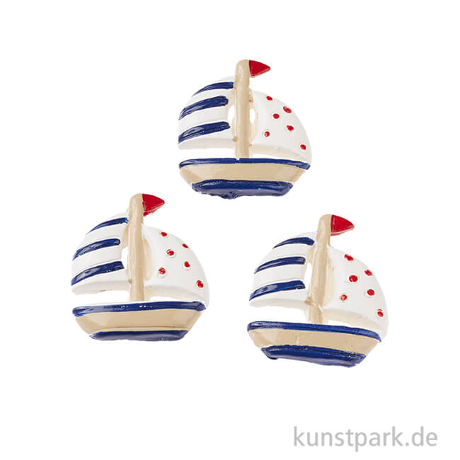 Artikelbild 1 des Artikels “Mini Segelschiff - gepunktet, 2,5 cm, 3 Stück “