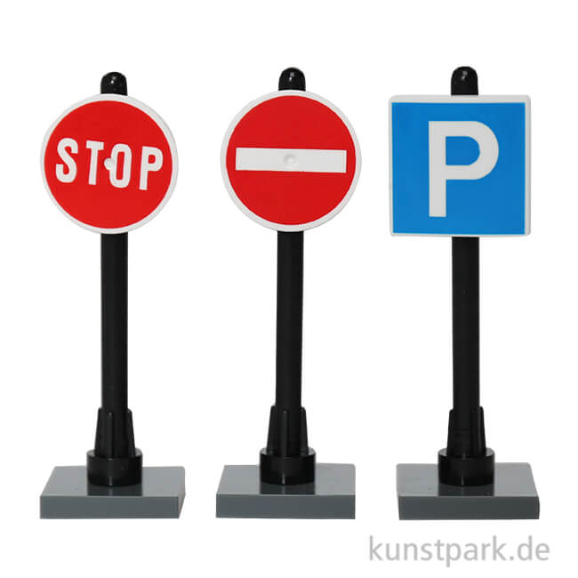 Artikelbild 1 des Artikels “Mini Verkehrsschilder Set I, 1,5 - 5,5 cm, 3 Stück “