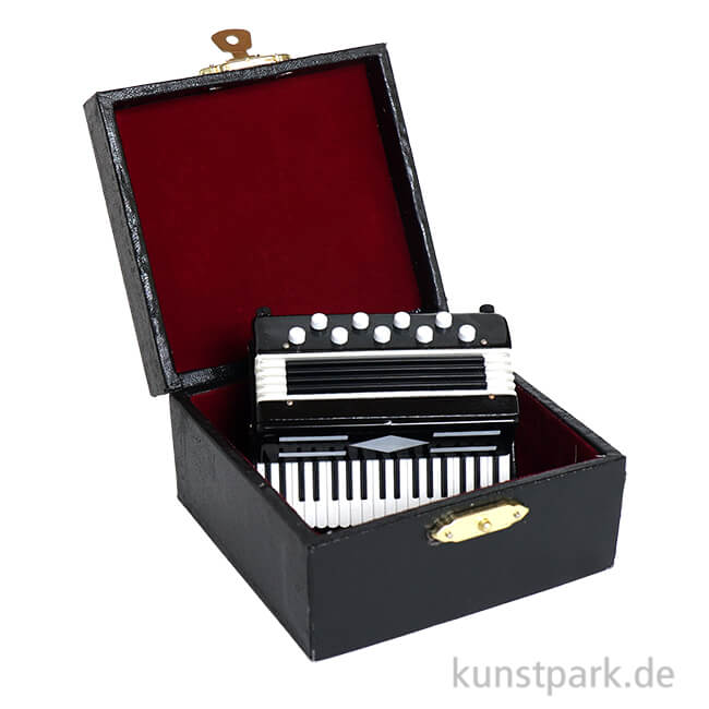 Artikelbild 1 des Artikels “Miniatur Akkordeon mit Koffer, 8 x 9 cm “