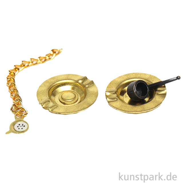 Artikelbild 1 des Artikels “Miniatur Aschenbecher mit Zubehör, Durchmesser 1,8 cm “