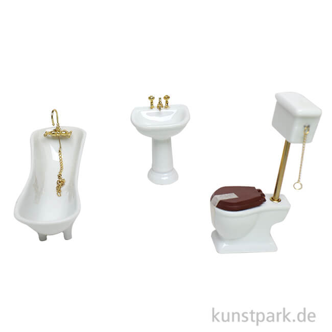 Artikelbild 1 des Artikels “Miniatur Badezimmer Set, Weiß, Porzellan, 4-teilig “