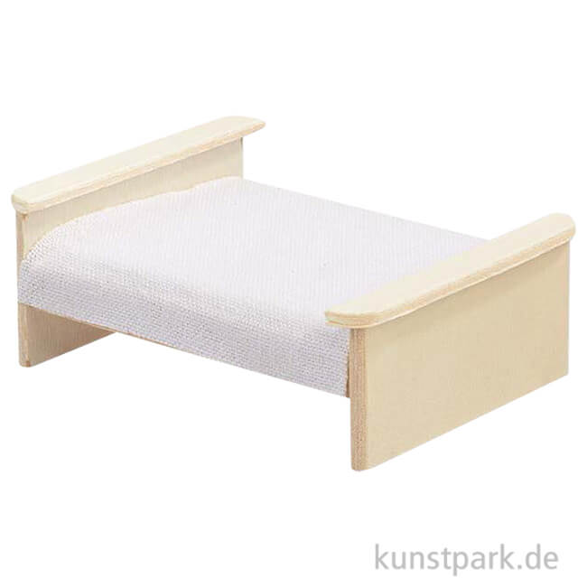 Artikelbild 1 des Artikels “Miniatur Bett, Holz, Natur, 9 x 7 x 3,5 cm “