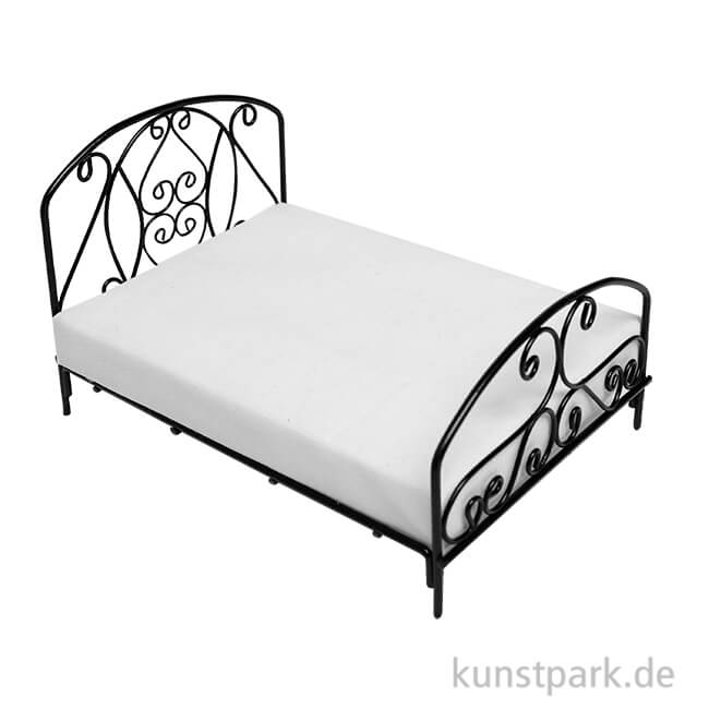Artikelbild 1 des Artikels “Miniatur Bett, Schwarz, Metall, 17,5 x 11 x 12 cm “