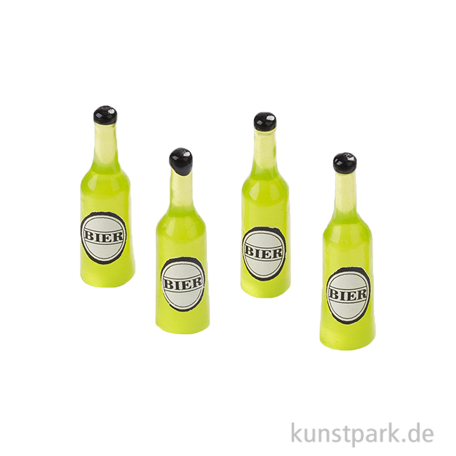 Artikelbild 1 des Artikels “Miniatur Bierflaschen, Grün, 4 Stück, 2,5 x 0,55 cm “