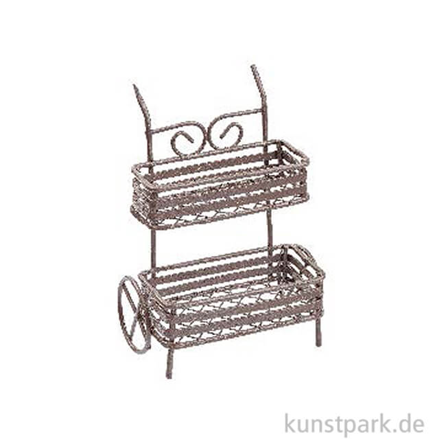 Artikelbild 1 des Artikels “Miniatur Blumenbank, Braun, Metall, 8 cm “