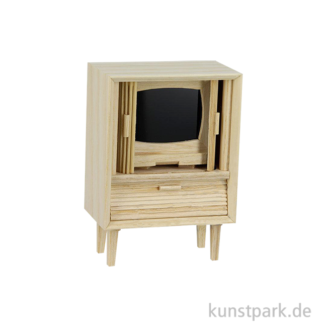 Artikelbild 1 des Artikels “Miniatur Fernsehschränkchen, Holz, 58 x 35 x 83 mm “