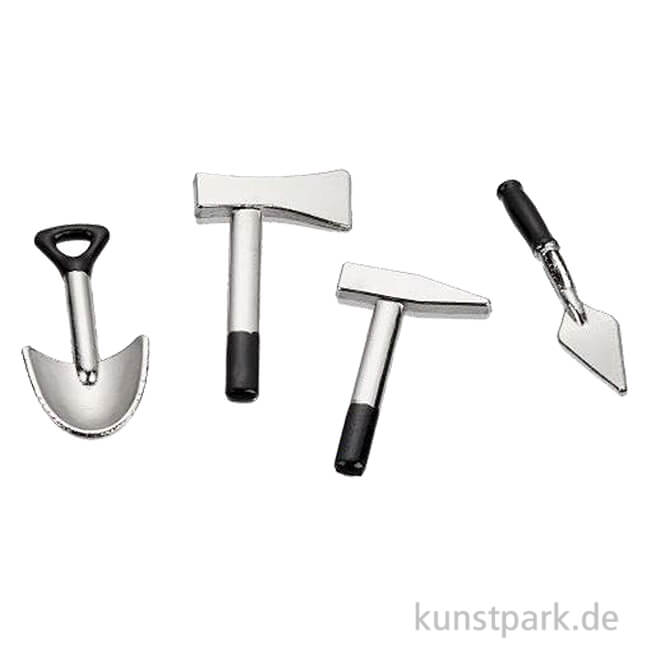 Artikelbild 1 des Artikels “Miniatur Gartenwerkzeug Set, Metall, 2,1-2,5 cm, 4 Stück “