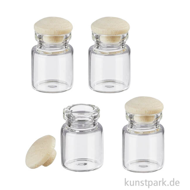 Artikelbild 1 des Artikels “Miniatur Glasflaschen, 2,2 x 1,3 cm, 4 Stück “