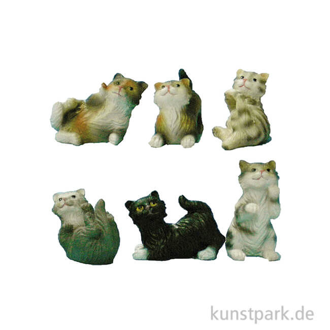 Artikelbild 1 des Artikels “Miniatur Katzen, 3,5 cm, 6 Stück sortiert “