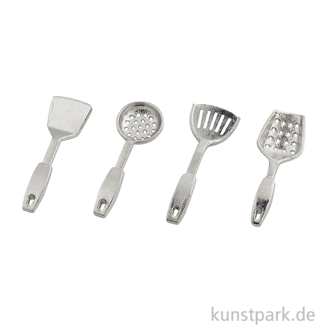 Artikelbild 1 des Artikels “Miniatur Küchenzubehör, Silber, 4-teilig, 3 cm “
