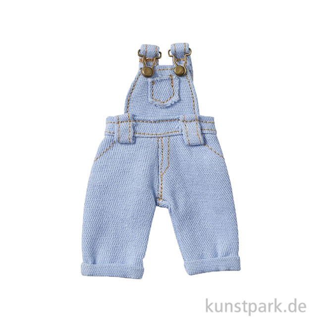 Artikelbild 1 des Artikels “Miniatur Latzhose, Blau, Jeans, 8,5 x 4 cm “