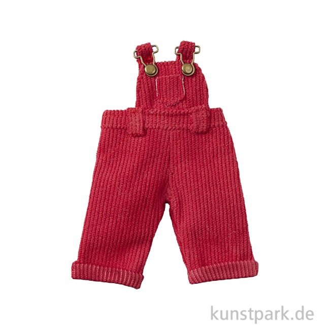 Artikelbild 1 des Artikels “Miniatur Latzhose, Rot, Cord, 8,5 x 4 cm “