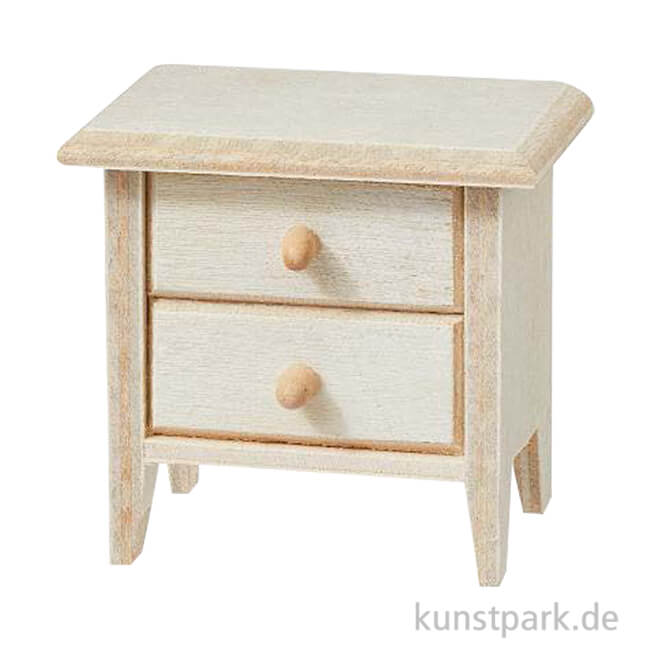 Artikelbild 1 des Artikels “Miniatur Nachtkästchen, Holz, Natur, 4,6 x 3,2 x 4,9 cm “