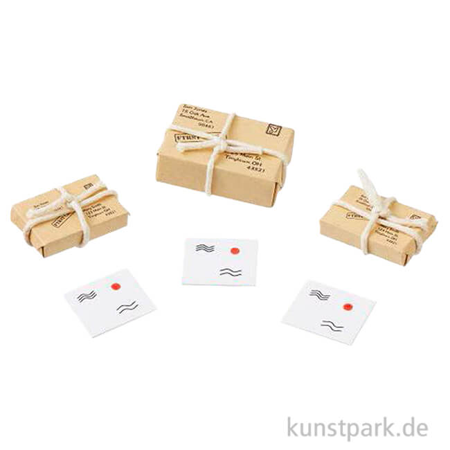 Artikelbild 1 des Artikels “Miniatur Päckchen + Briefe, Braun-Weiß, 15-30 mm, 6 Stück “
